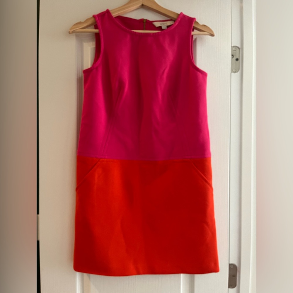 Adorable Pink and Orange Colorblock Dress ss 0P
